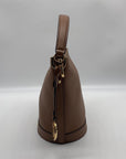 Michael Kors Brown Leather Townsend Convertible Luggage Bucket Crossbody Bag