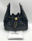 Chanel Black Calfskin Leather 25 Chain Shoulder Bag