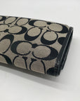 Coach Gray Monogram Canvas Cinched Wallet