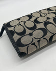 Coach Gray Monogram Canvas Cinched Wallet