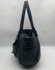 Michael Kors Black Pebbled Leather Hudson Downtown Tote Bag
