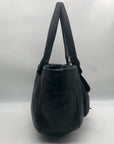 Michael Kors Black Pebbled Leather Hudson Downtown Tote Bag