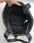 Michael Kors Black Pebbled Leather Hudson Downtown Tote Bag