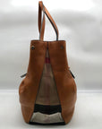 Burberry Brown Pebbled Leather Maidstone Brit Tote Bag