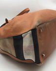 Burberry Brown Pebbled Leather Maidstone Brit Tote Bag