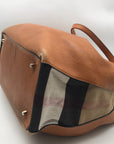 Burberry Brown Pebbled Leather Maidstone Brit Tote Bag