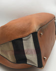 Burberry Brown Pebbled Leather Maidstone Brit Tote Bag