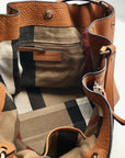 Burberry Brown Pebbled Leather Maidstone Brit Tote Bag