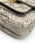 Michael Kors Beige Embossed Leather Carine Shoulder Bag