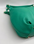 Issac Mizrahi Green Pebbled Leather Hobo Bag