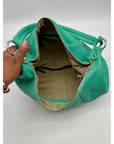 Issac Mizrahi Green Pebbled Leather Hobo Bag