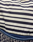 Tory Burch Navy Blue & White Nylon Diaper Bag