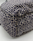 Tory Burch Navy Blue & White Nylon Diaper Bag