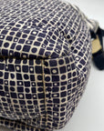 Tory Burch Navy Blue & White Nylon Diaper Bag