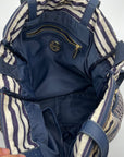 Tory Burch Navy Blue & White Nylon Diaper Bag