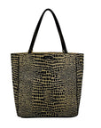 Kate Spade Brown & Tan Canvas Safari Lizard Tote Bag