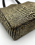 Kate Spade Brown & Tan Canvas Safari Lizard Tote Bag