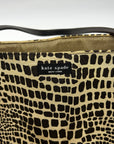 Kate Spade Brown & Tan Canvas Safari Lizard Tote Bag