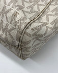 Michael Kors Beige Signature Logo-Print Shoulder Bag