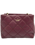 Kate Spade Burgundy Quilted Leather Emerson Place Jenia Shoulder Bag