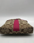 Coach Signature Stripe Brown Crossbody Bag