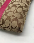 Coach Signature Stripe Brown Crossbody Bag
