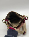 Coach Signature Stripe Brown Crossbody Bag
