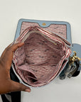 Violet Ray Blue Messenger Crossbody Bag