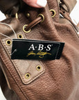 A.B.S By Allen Schwartz Brown Faux Leather Drawstring Shoulder Bag