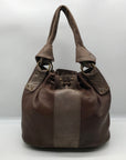 A.B.S By Allen Schwartz Brown Faux Leather Drawstring Shoulder Bag