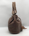 A.B.S By Allen Schwartz Brown Faux Leather Drawstring Shoulder Bag