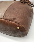 A.B.S By Allen Schwartz Brown Faux Leather Drawstring Shoulder Bag