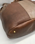 A.B.S By Allen Schwartz Brown Faux Leather Drawstring Shoulder Bag