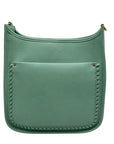 Style & Co Faux Leather Mint Sage Whipstitch Medium Crossbody Bag