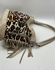 B. Makowsky Leopard-Print Leather Shoulder Bag