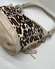 B. Makowsky Leopard-Print Leather Shoulder Bag