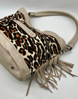 B. Makowsky Leopard-Print Leather Shoulder Bag