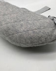 Garnet Hill Grey Fabric Diamond Quilted Belt Bag