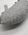 Garnet Hill Grey Fabric Diamond Quilted Belt Bag