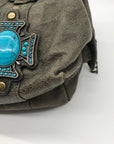 Charm & Luck Vintage Stone Grey Leather Hobo Bag
