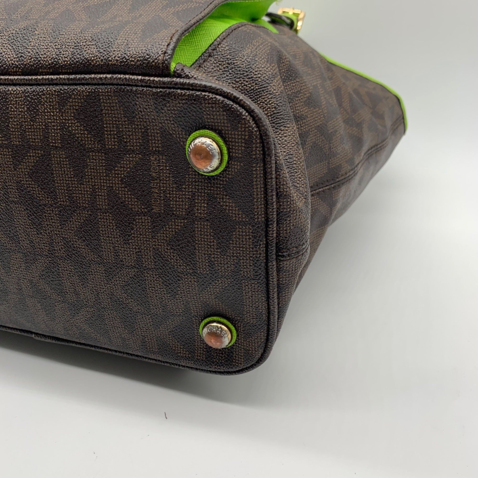 Michael Kors Jet Set Signature Canvas Snap Pocket Tote Bag