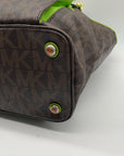 Michael Kors Jet Set Signature Canvas Snap Pocket Tote Bag