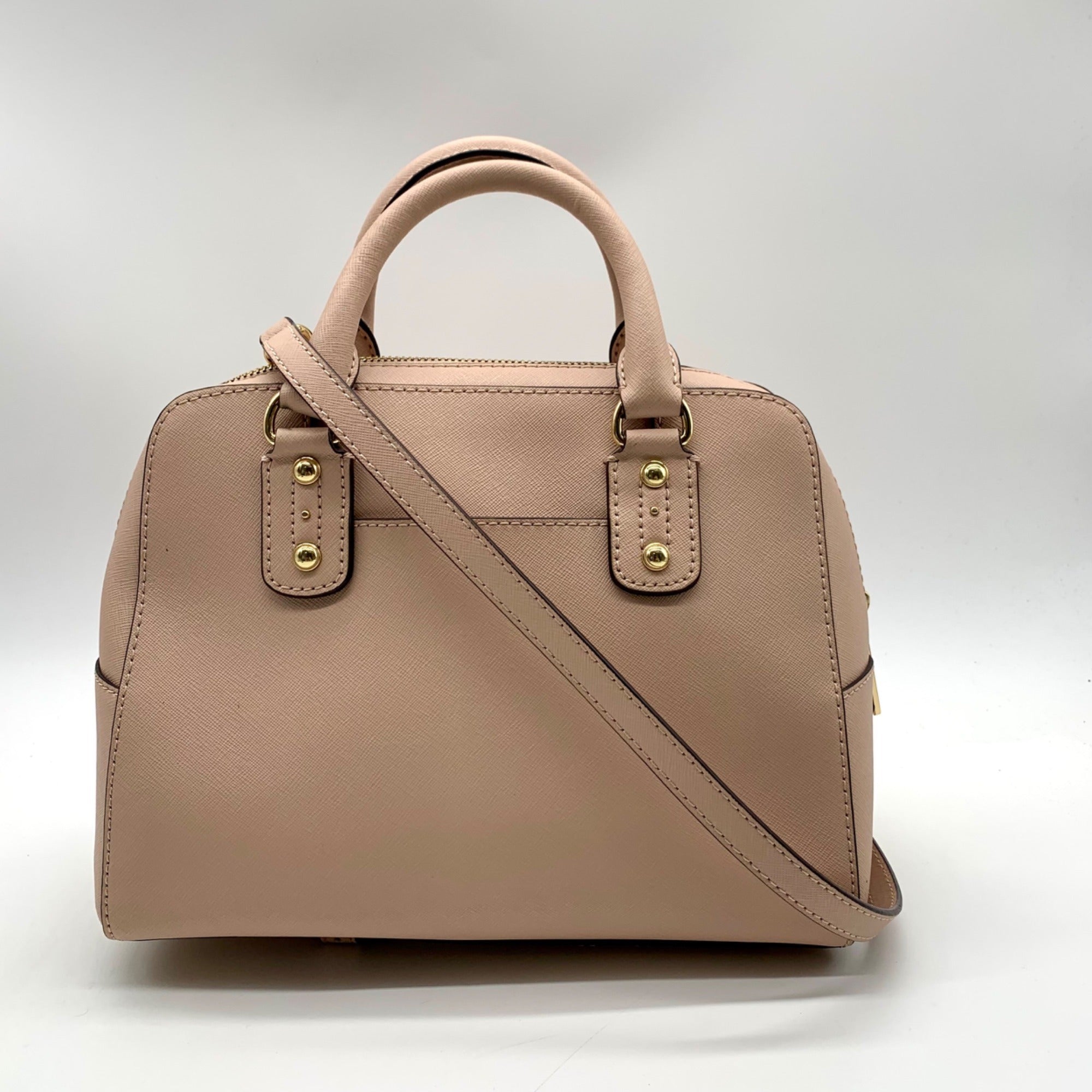 Michael Kors Blush Pink Saffiano Leather Sandrine Satchel
