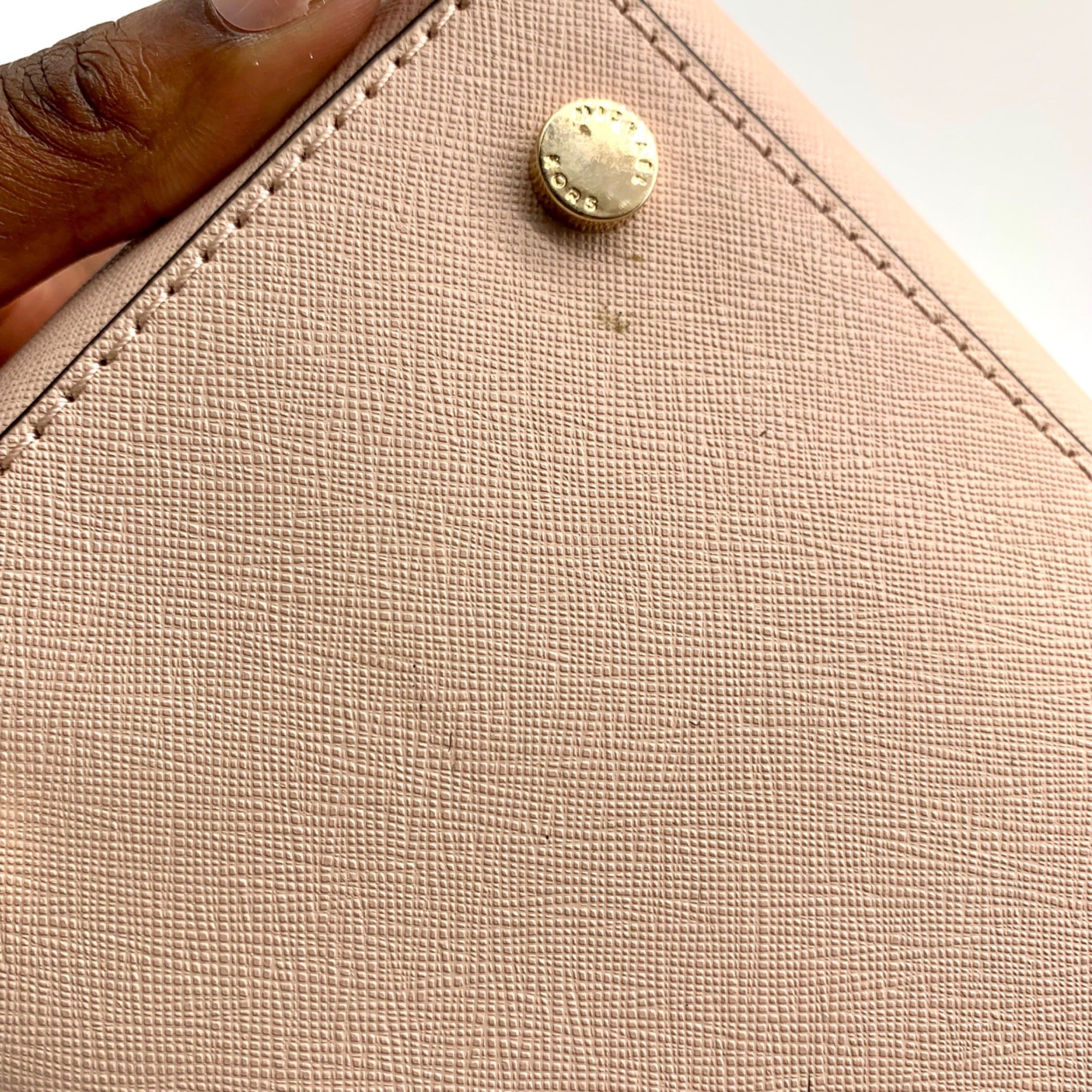 Michael Kors Blush Pink Saffiano Leather Sandrine Satchel