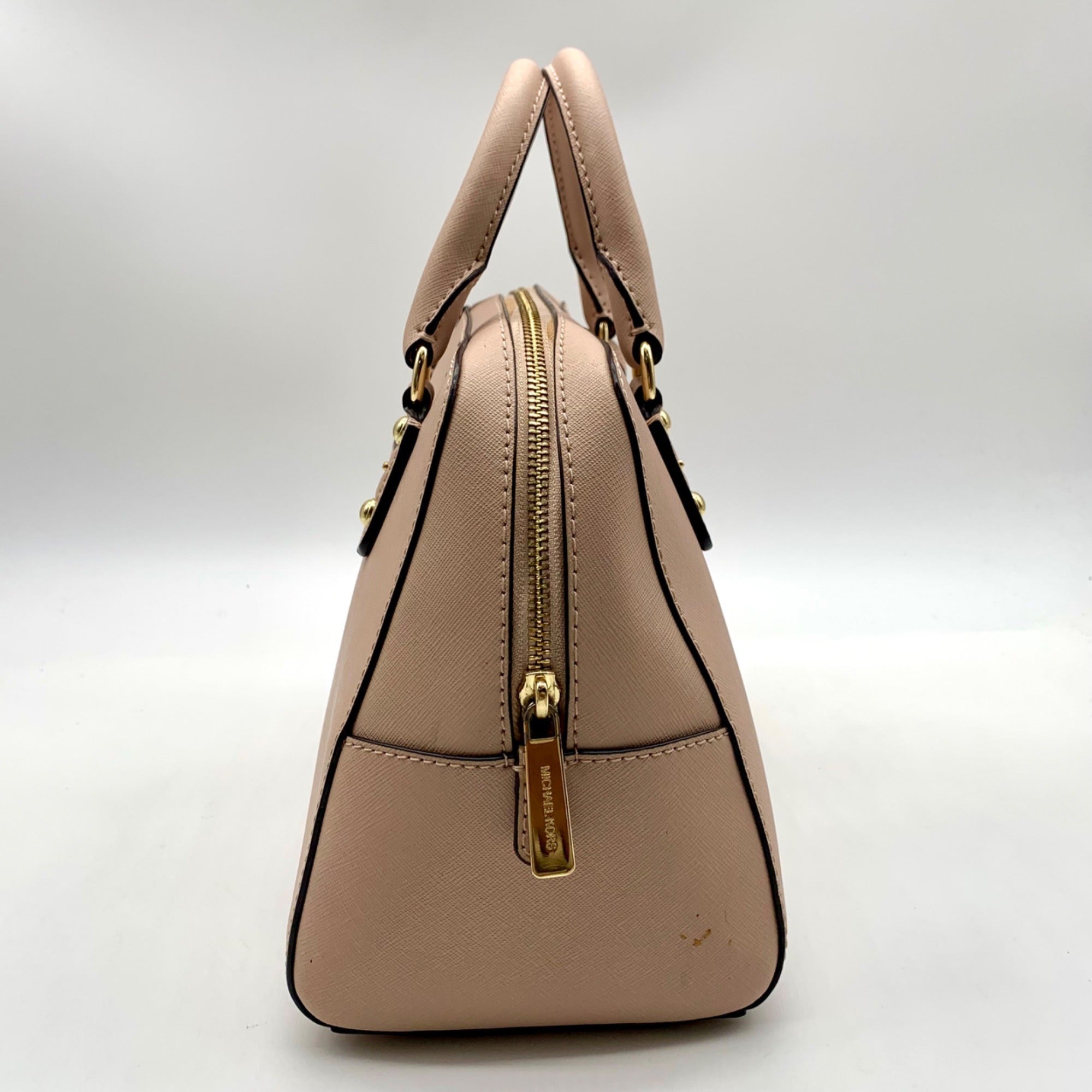 Michael Kors Blush Pink Saffiano Leather Sandrine Satchel