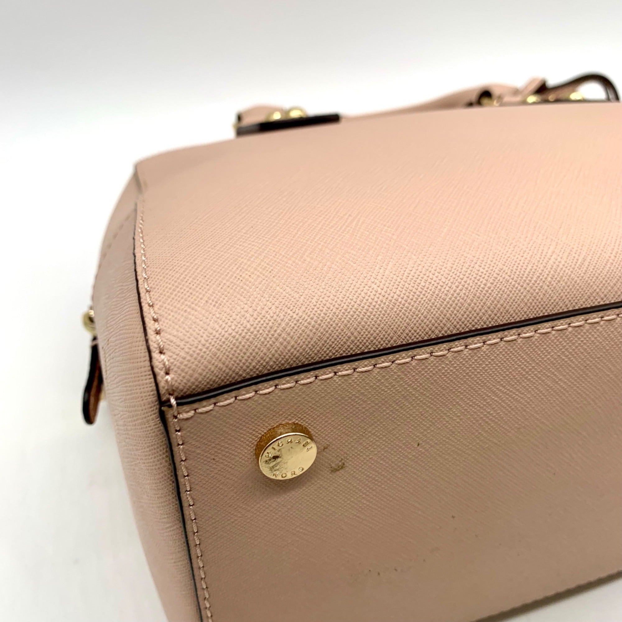 Michael Kors Blush Pink Saffiano Leather Sandrine Satchel