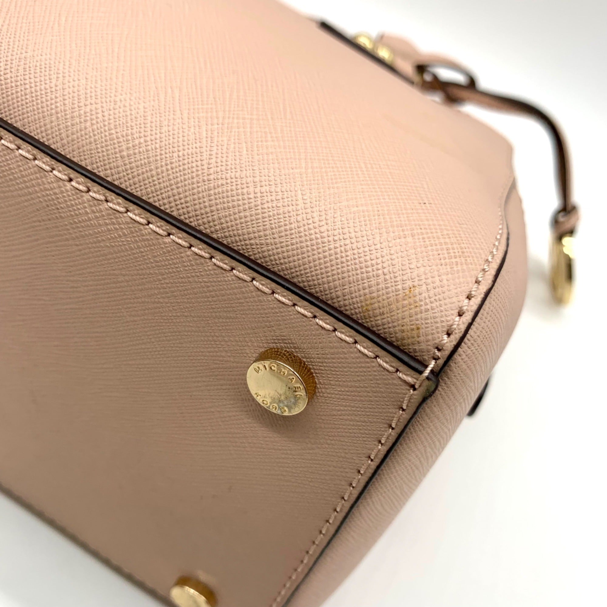 Michael Kors Blush Pink Saffiano Leather Sandrine Satchel