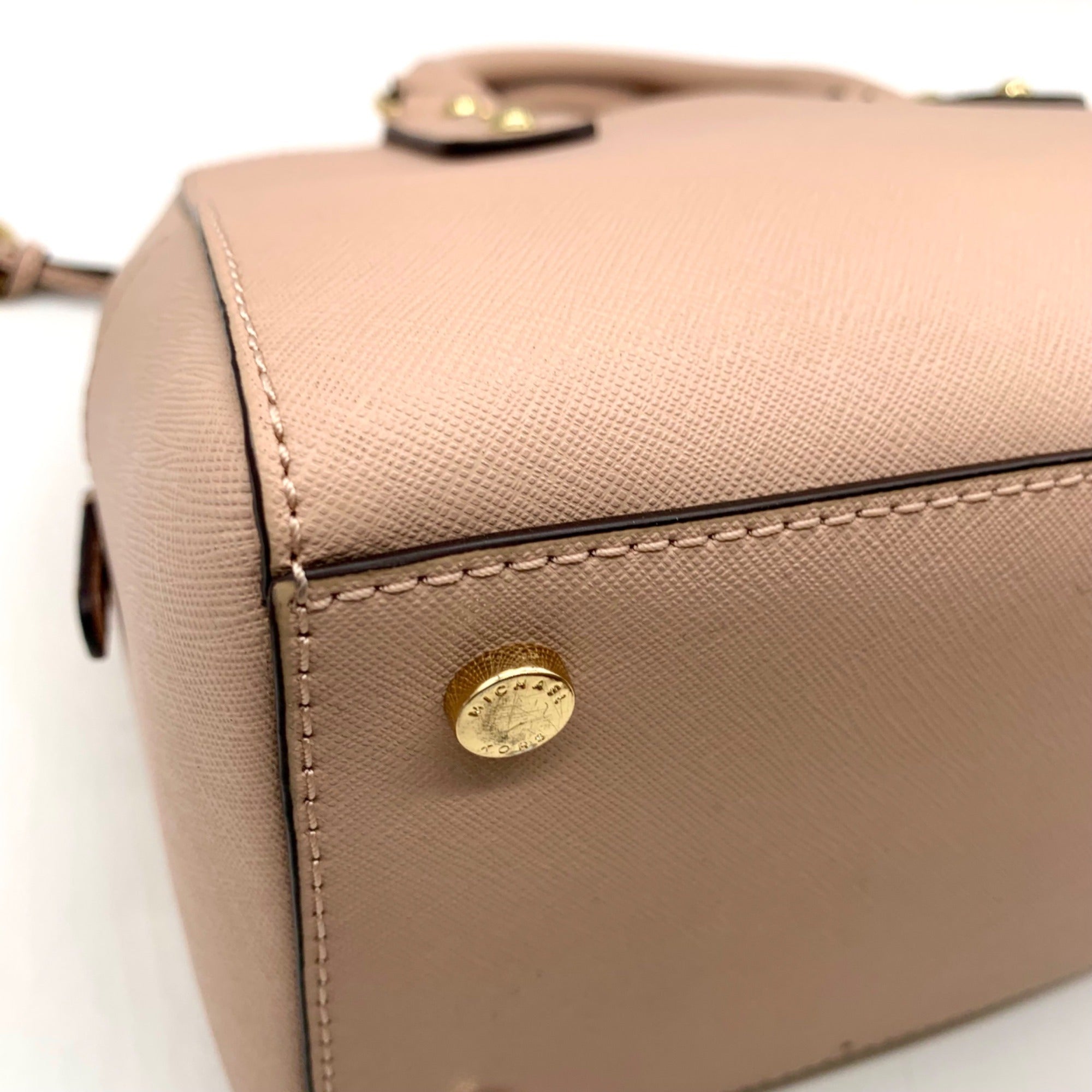 Michael Kors Blush Pink Saffiano Leather Sandrine Satchel