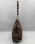 Dooney & Bourke Brown Crocodile Embossed Shoulder Bag