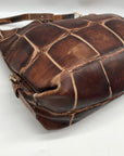 Dooney & Bourke Brown Crocodile Embossed Shoulder Bag